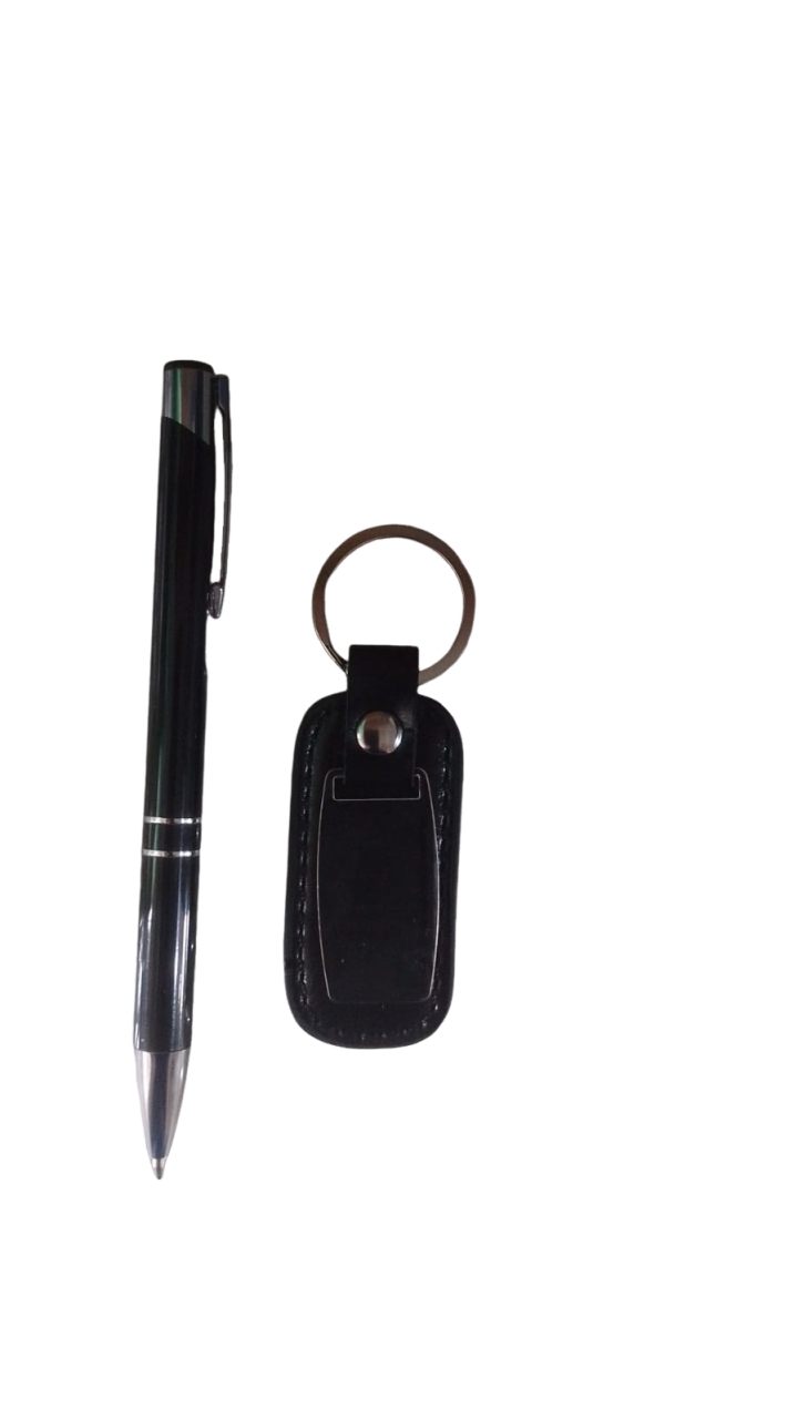 KIT CANETA/ CHAVEIRO COURO